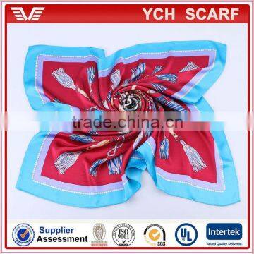 Women style square plain silk scarf