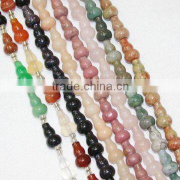 Natural stone rhodonite calabash jewelry beads