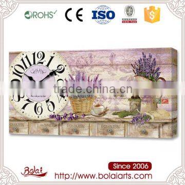 Hot selling lavender and rosemary desk canvas kitchen timer wall clock