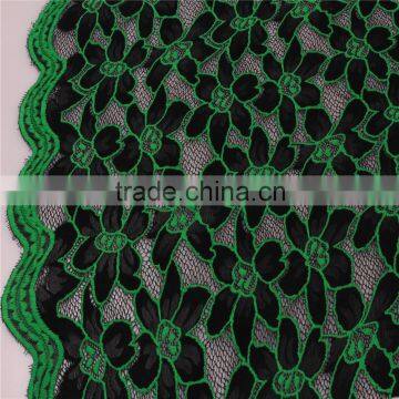 Fluorescent Green Fancy French Chantilly Lace Fabric photo-2