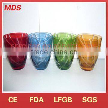 Detailed craftsmanship colorful glass cup set