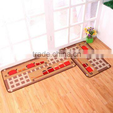 The New Design Coffee Cooking Theme Loop Pile Polyester Printing Kitchen Door Floor Mat Rug Carpet photo-2
