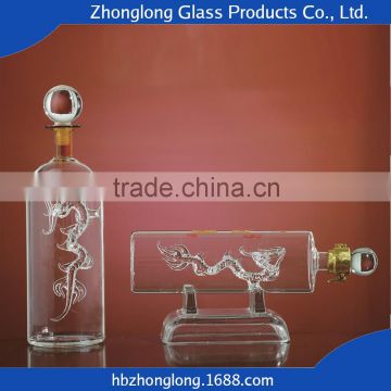 China Manufacturer Mouth Blown Frosted Glass Bottles Wholesale