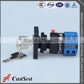 LW26S-20 S4 Single Hole 4P Key-lock Changeover Switch With Plate photo-5