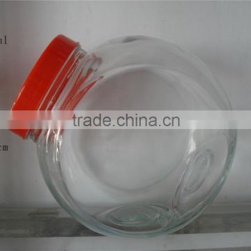 glass candy jar 1600ml with plastic cap