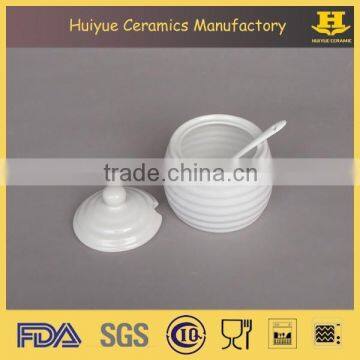 Ceramic Jar With Spoon Honey Jar With Spoon and Lid photo-2
