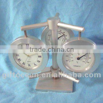 metal gift clock,weather station clock,thermometer & hygrometer