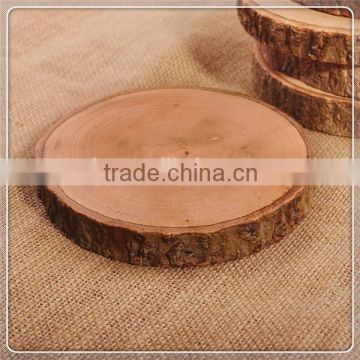 Round brown Wood tea coaster set with 6pcs