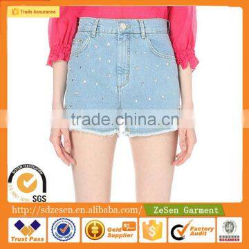 Wholesale Apparel 100% Cotton Sexy High Waist Hot Short Pants Denim Shorts For Women