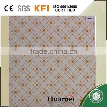 Golden 3D plaster ceiling tiles for office and meeting room