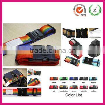 2016 hot sell Multiply color promotional polyester nylon lock luggage belt