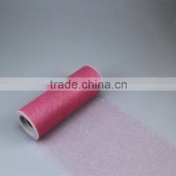 6 inch x 25 yard pink glitter Tulle Roll for Wedding Party Fabric Bow Carft Spool