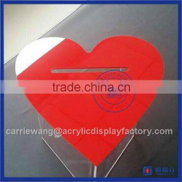 China Yageli Decorative Money Donation Box / Heart Shaped Acrylic Box photo-2