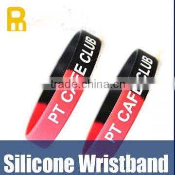 Debossed logo custom silicone wristbands