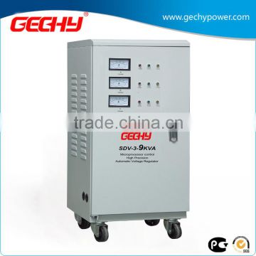 SDV-3-9000VA vertical three phase servo type meter display high accuracy full automatic AC voltage regulator/stabilizer