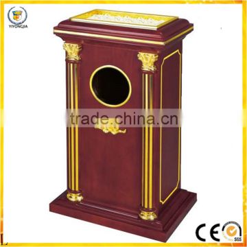 decorative wooden waste bin lobby garbage bin hotel side open trash bin