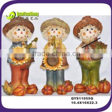 Funny cute hotsale resin harvest scarecrow