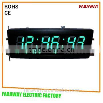 High brightness 3" green led digital calendar clock with temperature for supermarket,bus station, Railway station