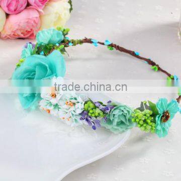 Natural Touch Wholesale Foam Head Wreath for Wedding Bridal Headdress Wedding Flower Artificial Flower Headband Flower