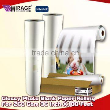 Glossy Photo Blank Paper Rolling For 260 Gsm 36 Inch X100 Feet