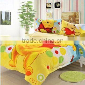 2015 New 100% polyester carton flannel fleece bedsheet set