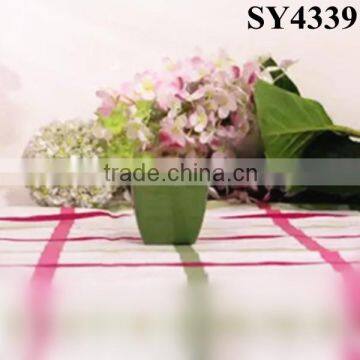 Pot for plant green indoor lightweight ceramic square flower pot wholesale