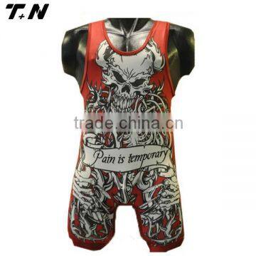 Cheap price sublimation printing wrestler singlets