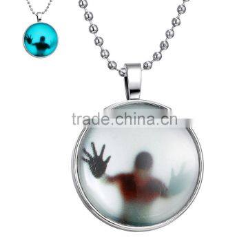 I's Steampunk Style Halloween Magic Fairy Glow in the Dark necklace Flashing Silver Tone Necklace