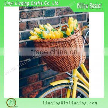 Cheap Handmade Willow Easter Bicyle Basket Wicker Storage Basket Willow Shopping Basket Wicker Dog Bicyle Basket