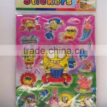 Custom cartoon kids gift 3d pvc embossing sticker,embossed metal sticker