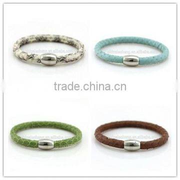 Great colouful snakeskin magnetic clasp simple bracelet for man/woman/children/gift