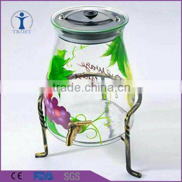 cheap price Big size drinking glass container with tap