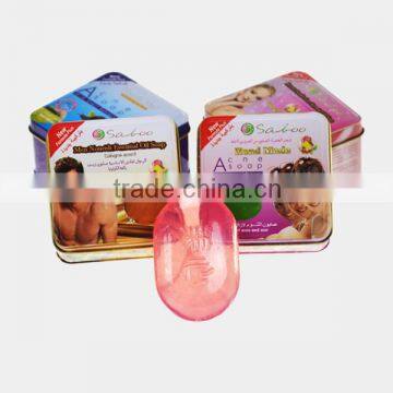 Promotional tinplate square wholesale soap boxes with internal foam for packing