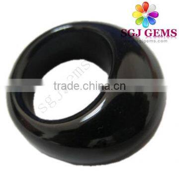 Black Agate Ring Customized Jewelry Offer-Semi Precious Gemstone Onxy Ring