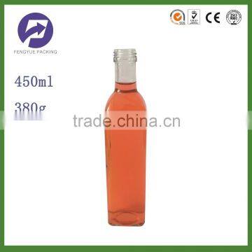 Wholesale Square Shape 450ml Glass Wine Bottles
