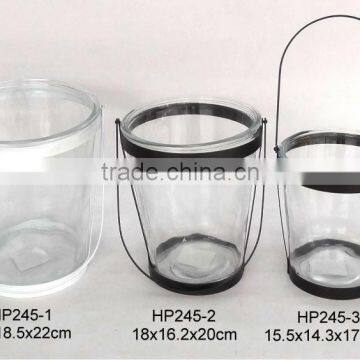 HP245 clear glass flower pot