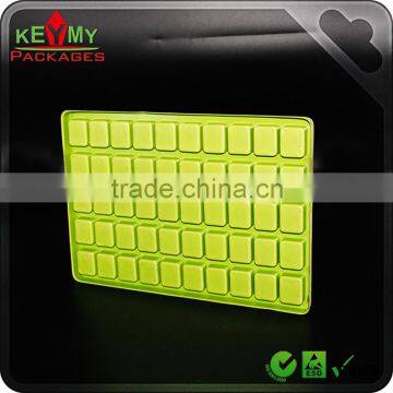 Green PS flocking vacuum formed plastic tray made in china, custom PS vacuum formed flocking tray ,PS tray without flocking