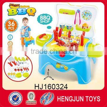 funny family toys plastic burn oven set 36PCS with light and music