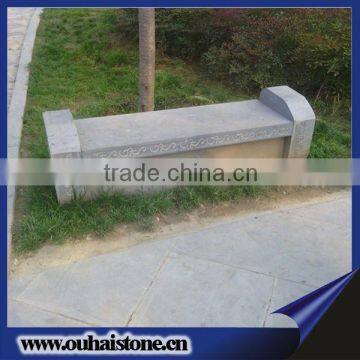 Comfortable Granite Courtyard Seat Grey Stone Bench With Armrest