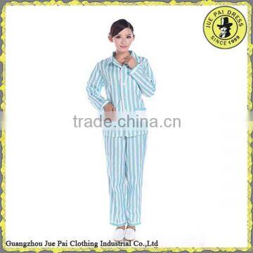 Blue Stripe Aldults Patients Uniform Made In Guangzhou