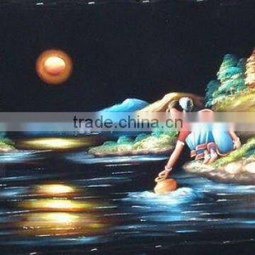 Figure Art Painting On Black Velvet Cloth ( (Item No.SCE5)