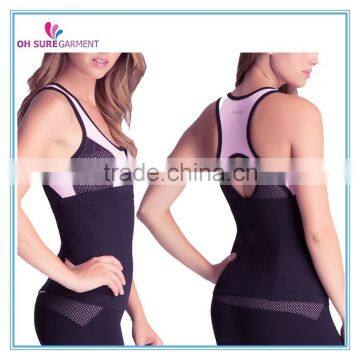 nylon/spandex custom dry fit womens gym tank top