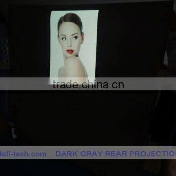 high resolution adhesive Dark grey color rear projector film/foil for Glass window with best price and high quality