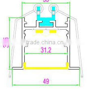 Large Recessed or Pendant Install Aluminum Profile for Cooling Led Strip photo-2