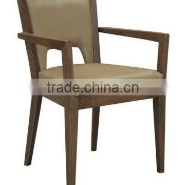 wooden armchair leather upholstery armchair for dining HDAC910
