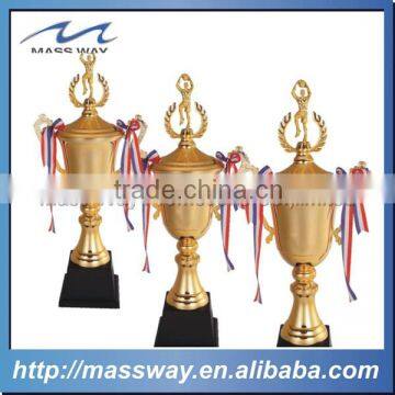 high grade base wooden 3D gold zinc alloy award basketball cup trophy