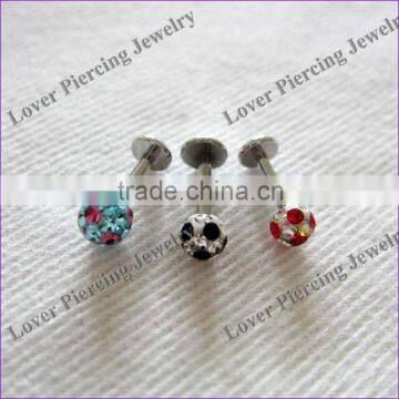 With Epoxy Covering Ball Stainless Steel Unique Labret Piercing Jewelry [FC-975]