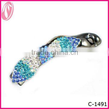 Plastic Hair Stick light rhinestone Banana Hair Clip For Beautiful Ladies factory in china