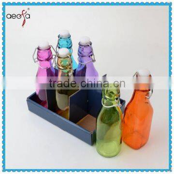 Wholesale Colored Swing Top 250ml Glass Bottle For Wter Or Juice
