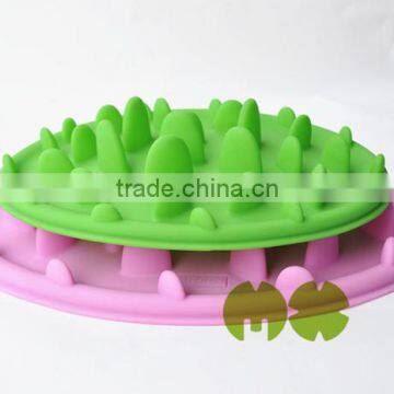 Pet Pizza Design Anti - Chocking Interactive Slow Fun Feeder Soft Silicone Dog Bowl Stopping Bloat from Eating too Fast